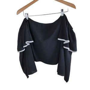 Valentine Black Off Shouler Top Ruffle size L